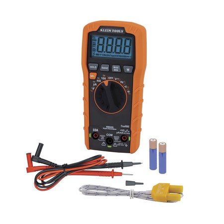 KLEIN TOOLS Digital Multimeter, TRMS Auto-Ranging, 600V, Temp MM420